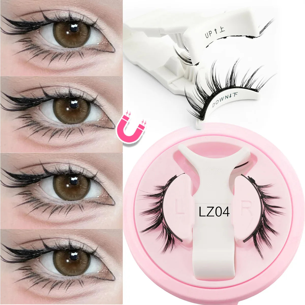 YSDO 1Pair Glue-free Magnetic Eyelashes Natural 3D Mink Eyelashes 2025 New Reusable Sensitive Eye Friendly Magnet Eyelash Kit HIP LZ04