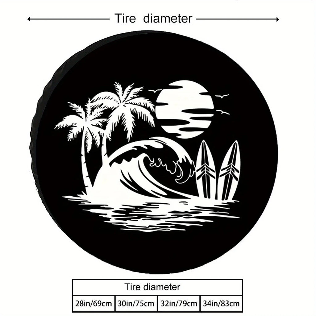 Beach-Themed Spare Tire Cover – Waterproof & UV Protected Spare Tire Cover HIP
