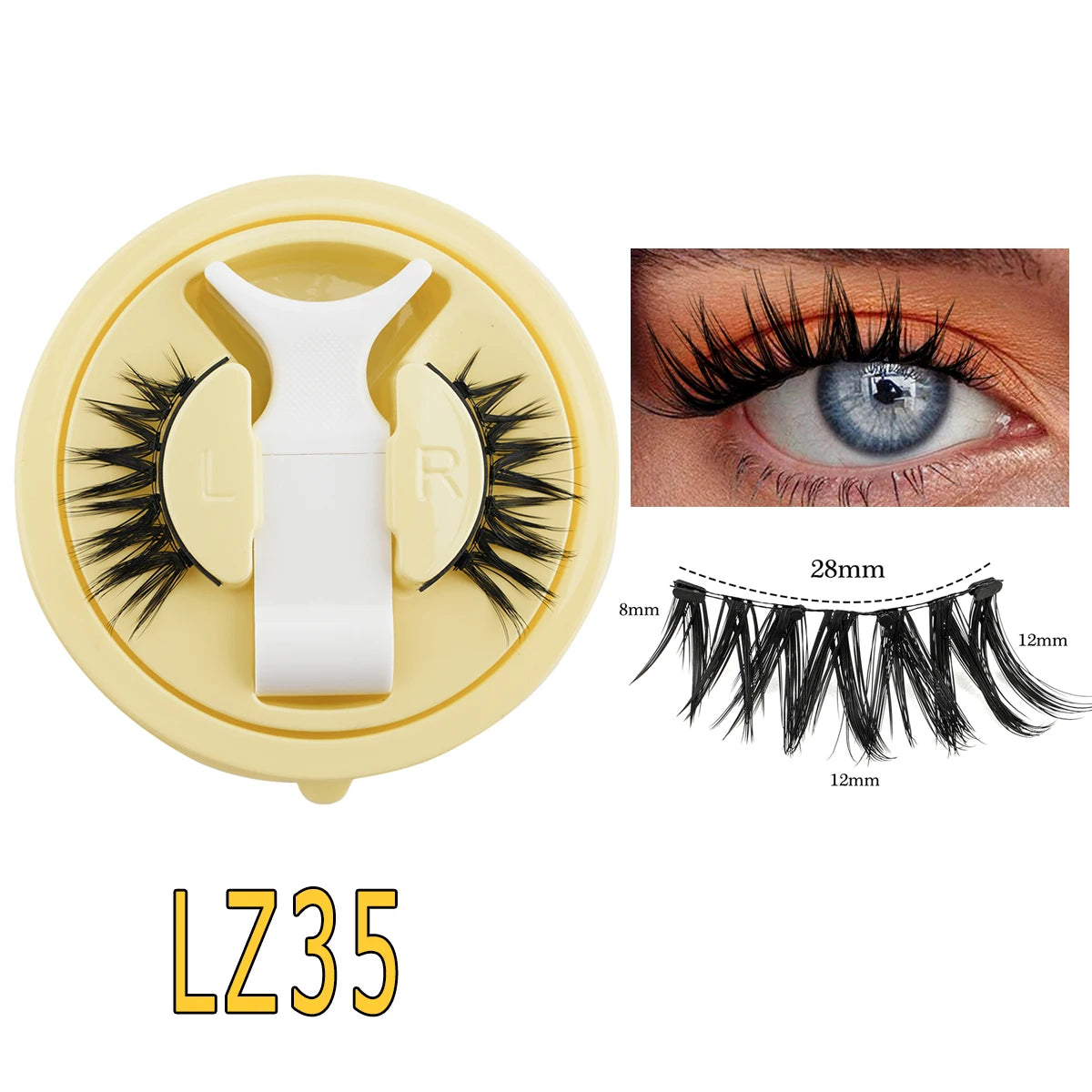 SHIDISHANGPIN 5 Styles Natural Magnetic Eyelashes Set 1 Pair Reusable No Glue Needed False Eyelashes with Magnetic Tweezers HIP LZ35