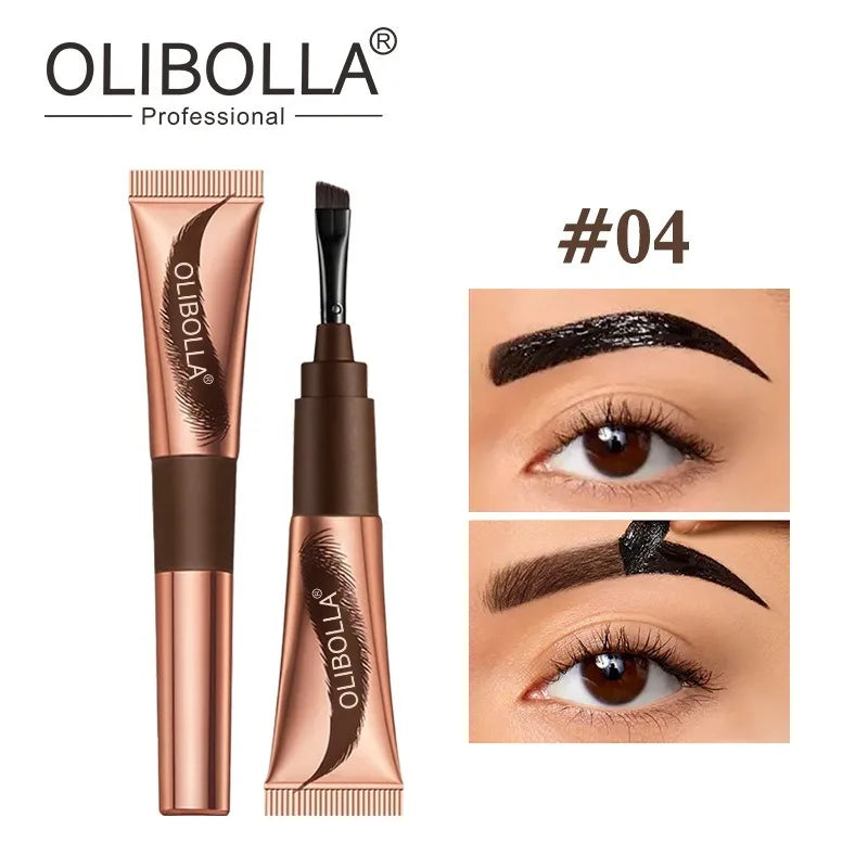 2 In 1 Last Up To 5 Day Tear-off Eyebrow Dyeing Cream With Brush-Waterproof Film-form Natural Wild Eyebrow Makeup Semi-permanent HIP 04