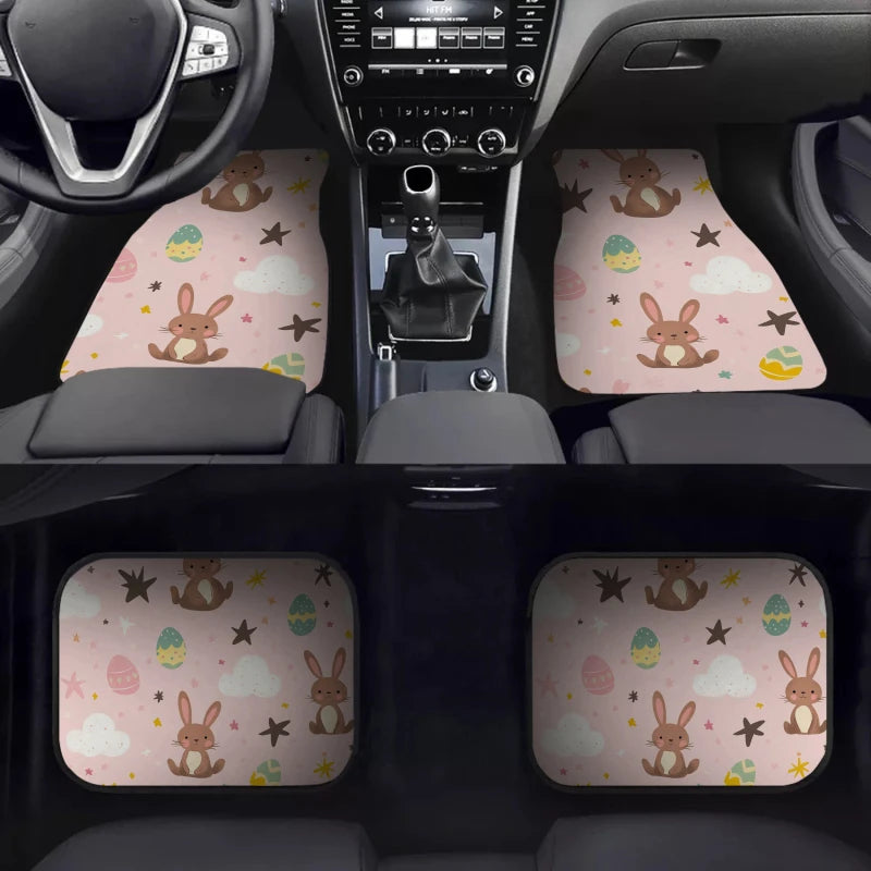 Easter Bunny Car Floor Mats Set of 4 – Non-Slip Universal Car Floor Mats HIP
