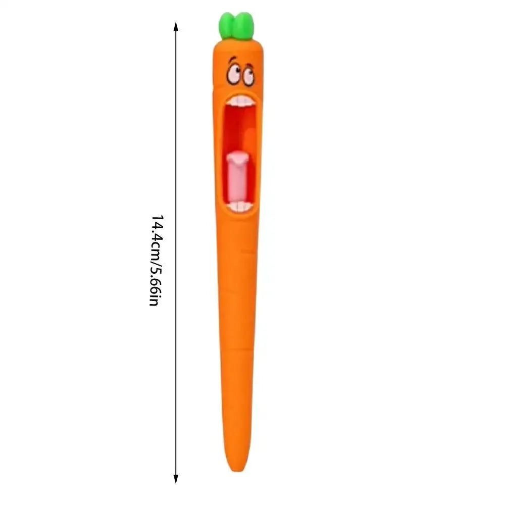 4-Pack Carrot Shaped Gel Pens – Retractable 0.5mm Novelty Set Novelty Gel Pen Set HIP