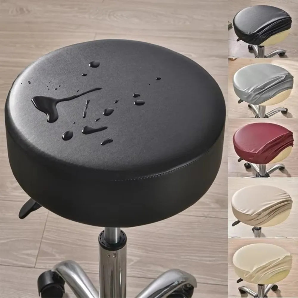 PU Leather Round Bar Stool Cover – Waterproof & Dustproof Stool Seat Cover HIP