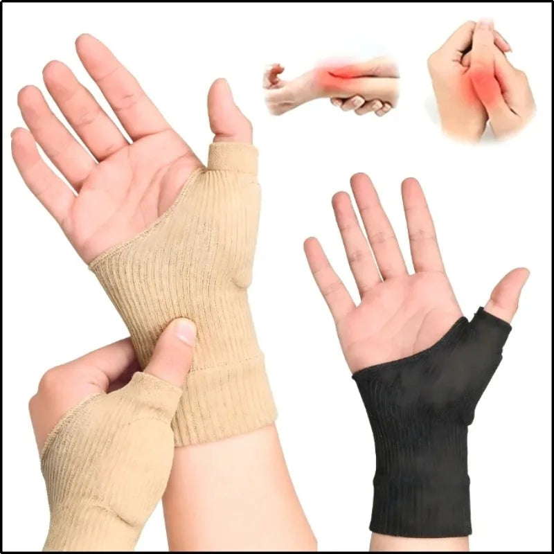Fingerless Compression Gloves – Wrist Brace & Gel Thumb Pads Wrist Compression Glove HIP