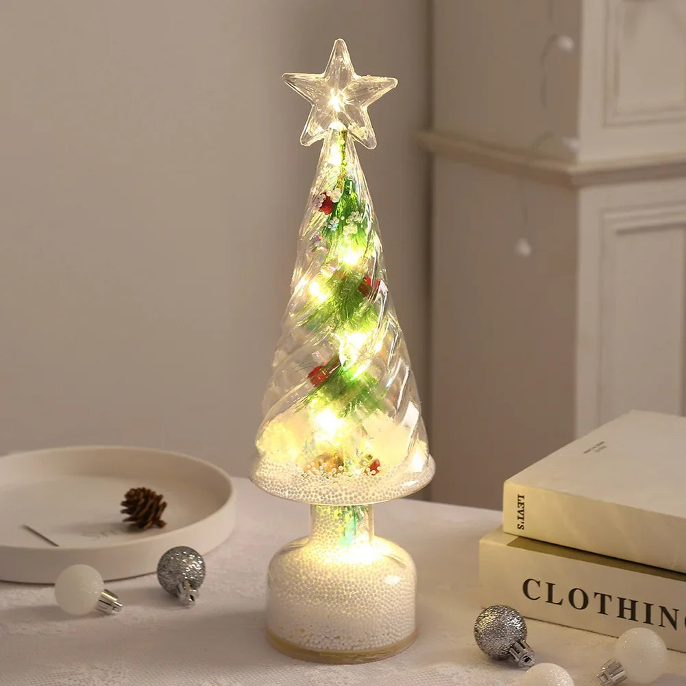 Realistic Pine Needles LED Tabletop Christmas Tree Night Light Holiday Home Bedroom Decor Gift for Family Christmas Lights HIP