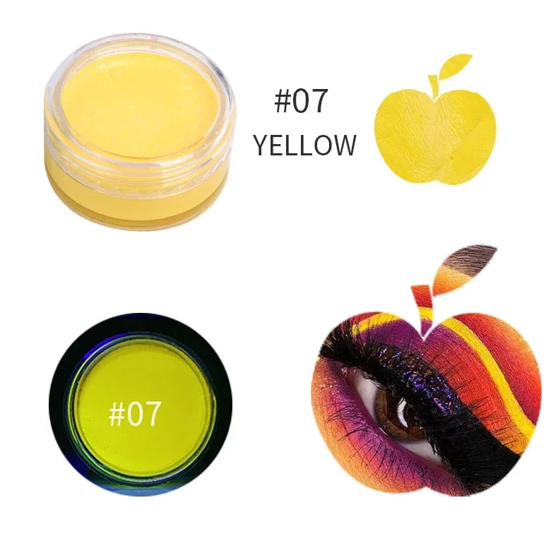 12Colors Eyeliner Cream Neon Colored Halloween Liner Eyeliner Pen Waterproof UV Blacklight Fluorescent Face Body Paint Makeup HIP 07 Water Painting
