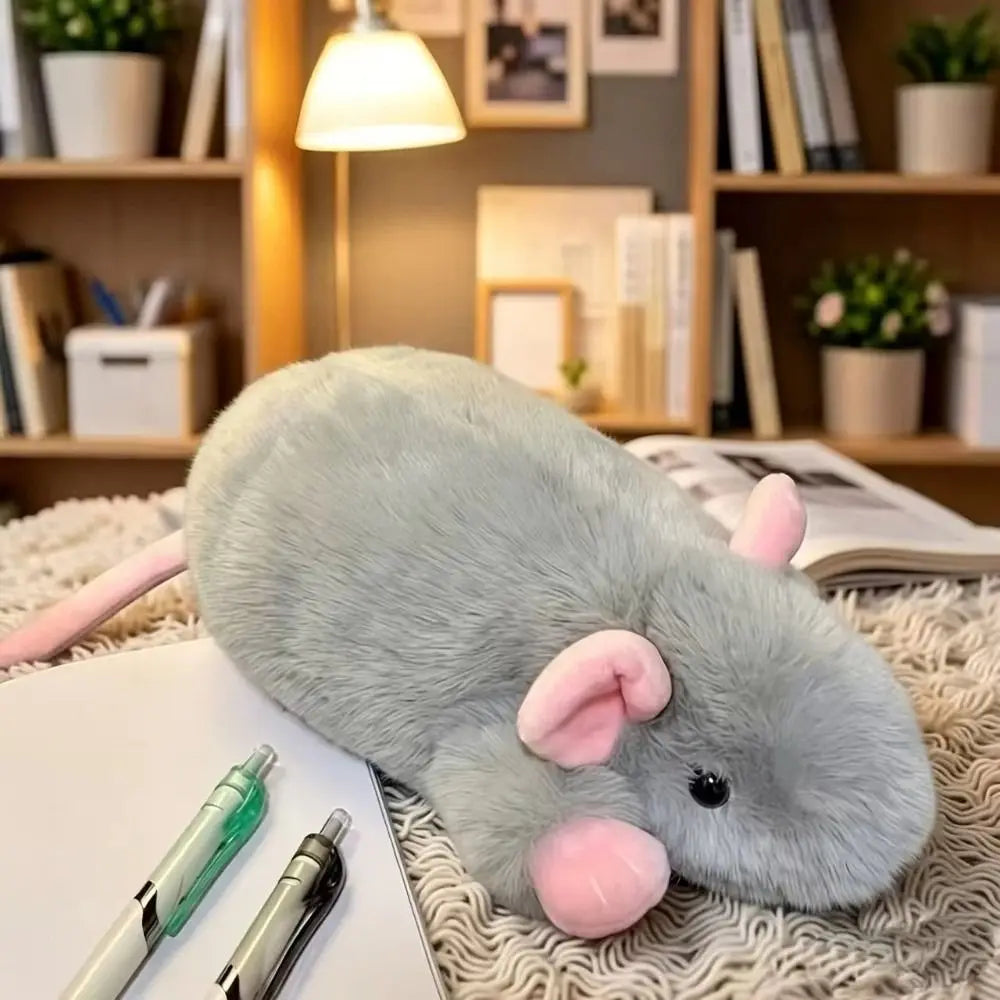 Fancy Rat Plush Pencil Case – Soft Animal Pouch 20cm Plush Pencil Case HIP