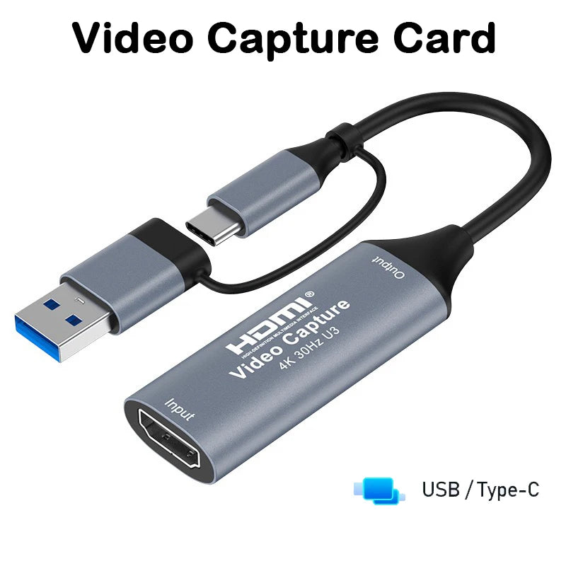2-in-1 4K HDMI Video Capture Card USB 3.0 & Type-C Video Capture Card HIP
