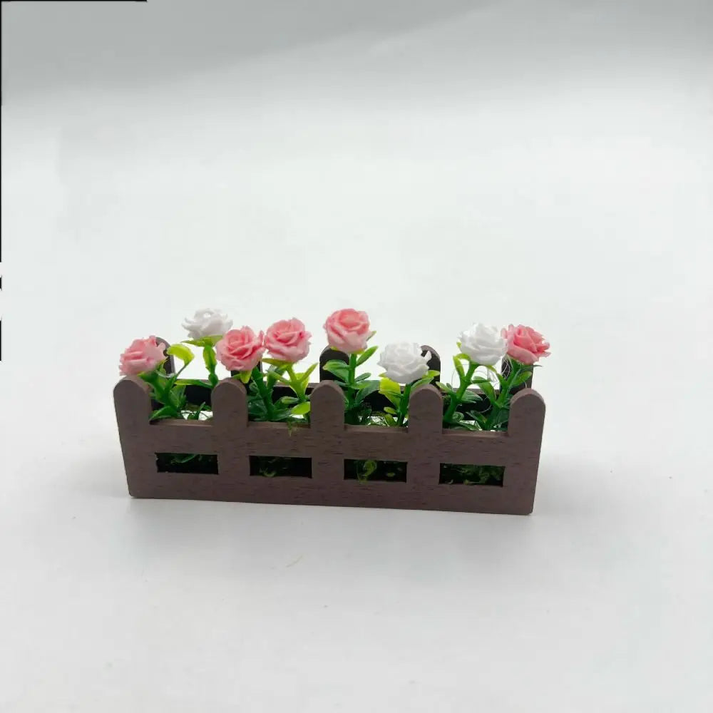 1:12 Dollhouse Miniature Rose Flower Fence Decor – 5 Colors Dollhouse Miniature Decor HIP