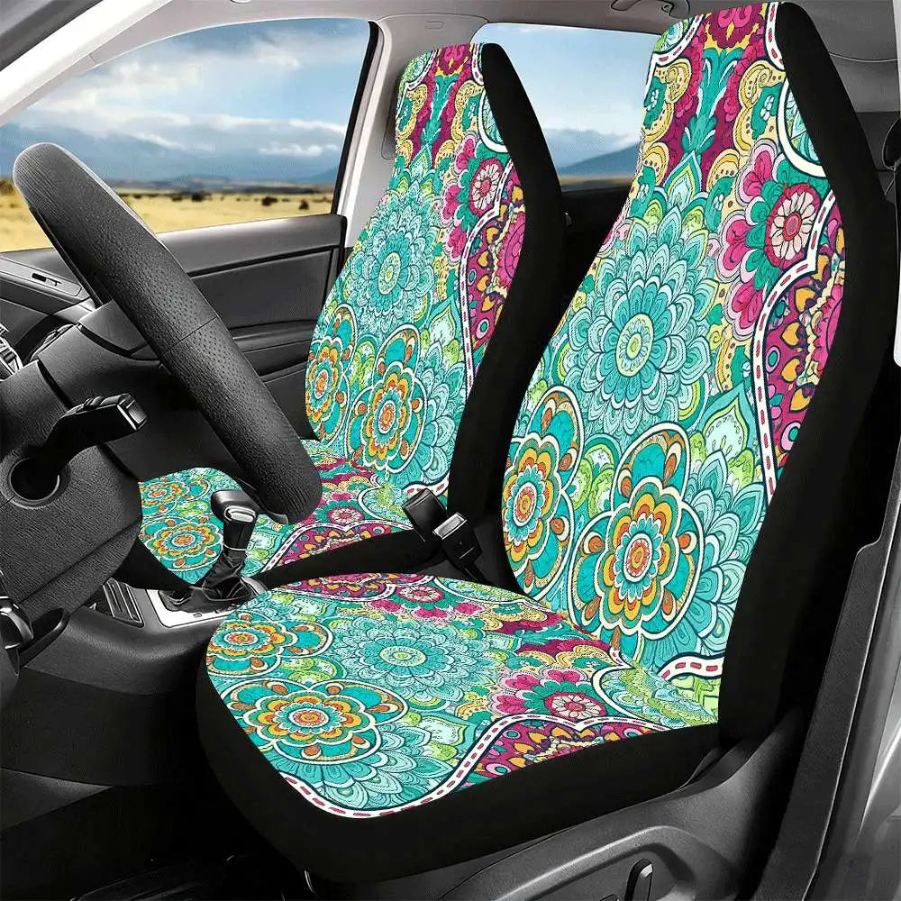 Bohemian Mandala Car Seat Covers – Set of 2, Vibrant Colors Car Seat Covers HIP