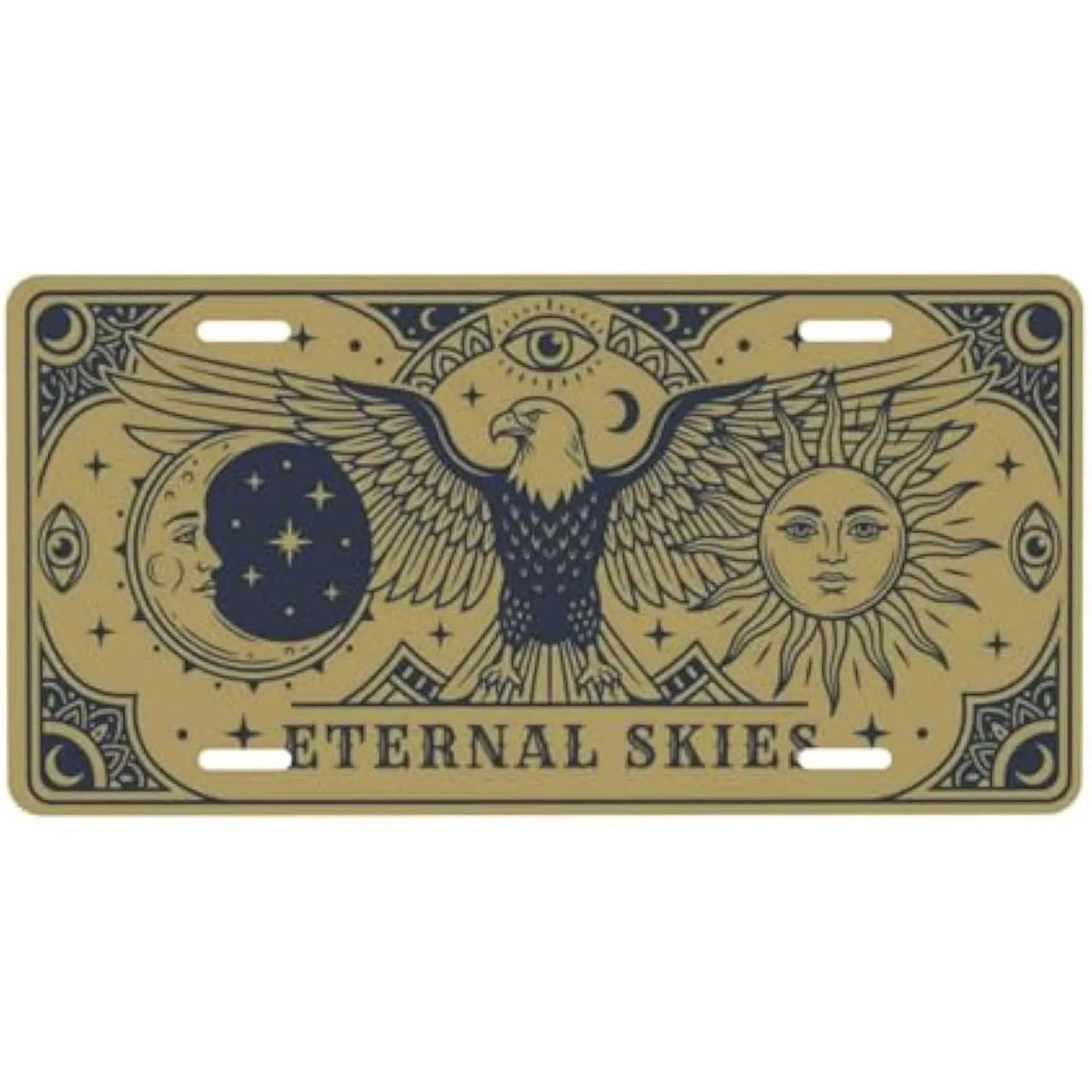Mystical Eagle Sun Moon Aluminum Vanity License Plate Vanity License Plate HIP 1