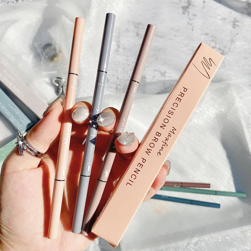 Maxfine Ultra Fine Triangle Eyebrow Pencil Precise Brow Definer Long Lasting Waterproof Morandi Cool Brown Eyebow Makeup 6 Color HIP