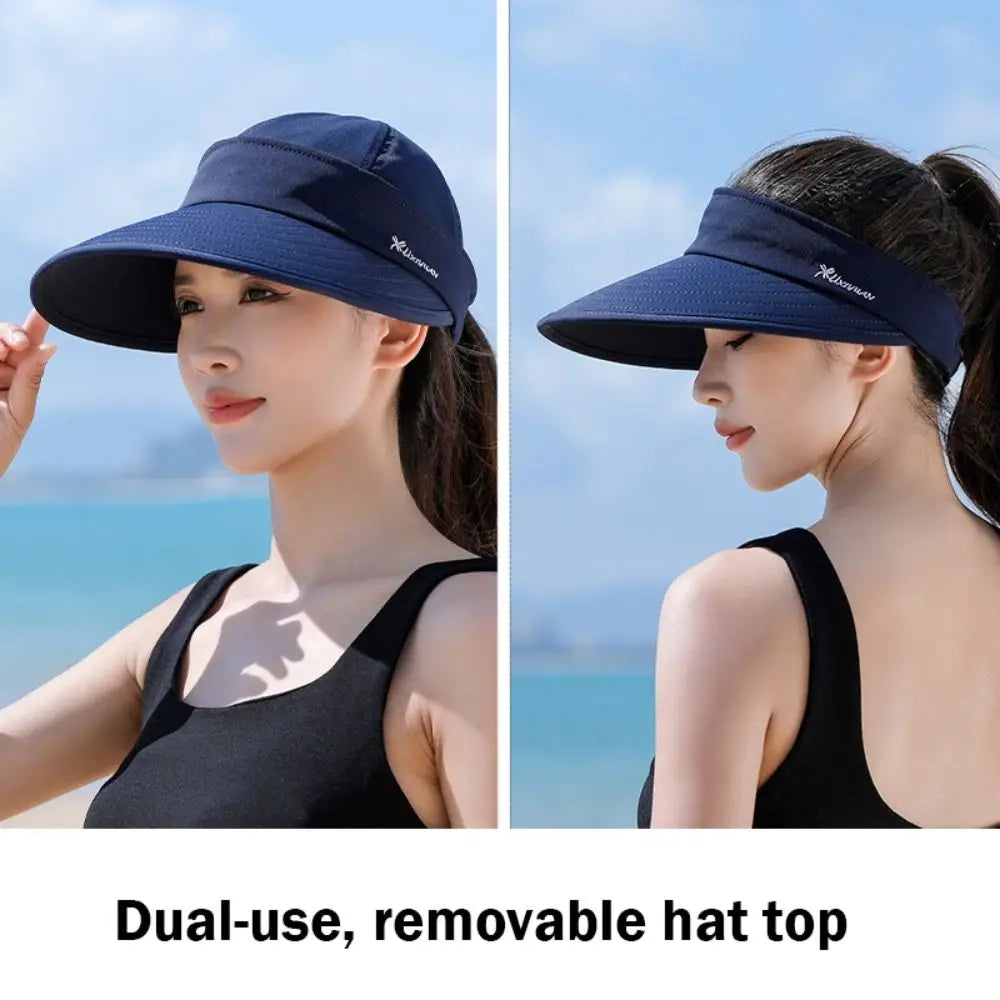 Women's Foldable Wide Brim UV Sun Hat – Ponytail Cap Women's Sun Hat HIP