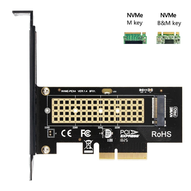 M.2 NVMe to PCIe X4 Adapter Card – 64Gbps, PCIe 4.0 PCIe SSD Adapter Card HIP