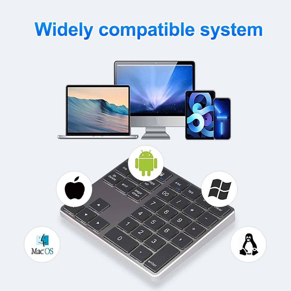 KEBIDUMEI Wireless Numeric Keypad – Dual Bluetooth & 2.4G Wireless Numeric Keypad HIP