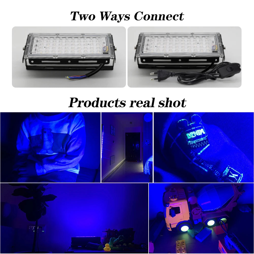 UV LED Floodlight 50W–150W 395nm Stage & Party Black Light UV LED Floodlight HIP