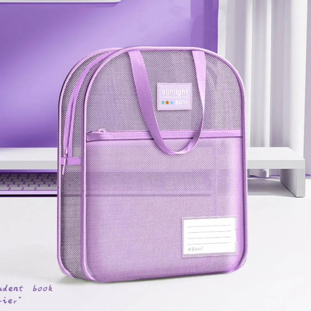Nylon Mesh Zipper Pouch – Transparent Multifunctional Storage Bag Mesh Storage Pouch HIP Purple