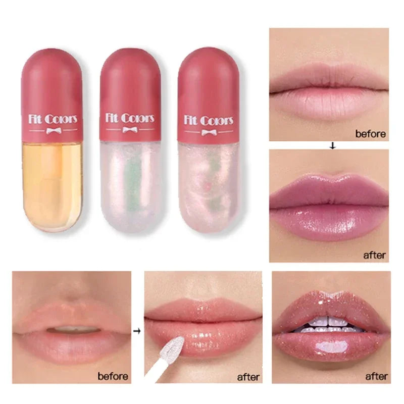 Crystal Jelly Lip Gloss Capsule Lip Plumper Oil Shiny Clear Lips Oil Moisturizing Women LipGloss Balm Makeup Lip Tint Cosmetics HIP