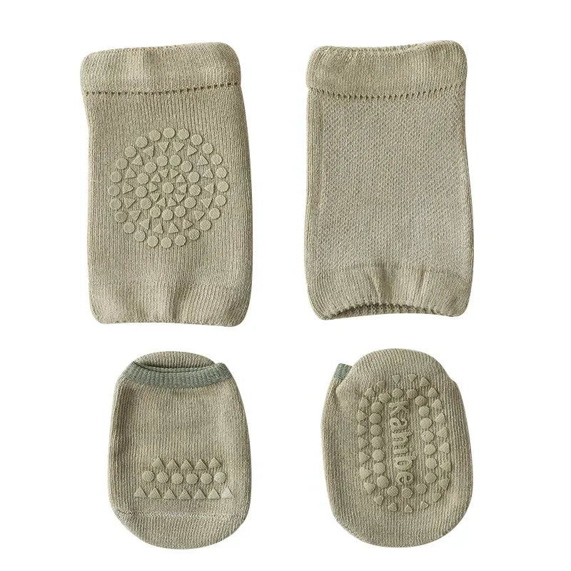 Baby Knee Pad Socks Set – Anti-Slip Crawling Protection Baby Knee Pad Socks HIP C17 Green S(0-1Year)