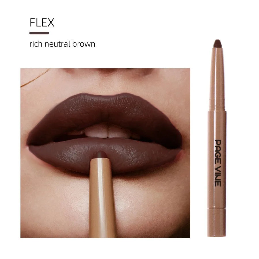 Chocolate Brown Silky Lipliner Pen Peptide Lipgloss Pencil Lasting Matte Nude Pink Lipstick Lip Outline Contour Defind Lip Liner HIP 09-PAGE VINE