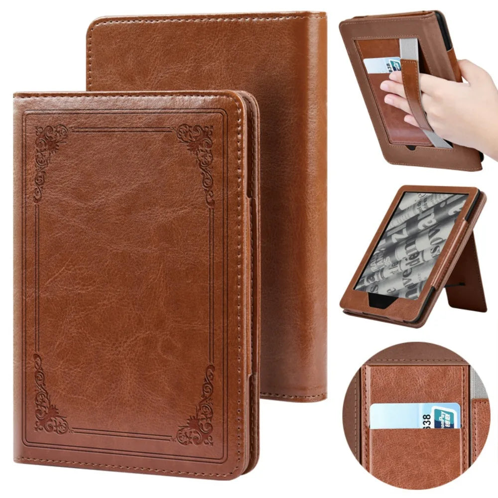 Kindle Paperwhite Case 6/6.8/7" Magnetic Auto Wake Cover E-Reader Case HIP Brown KPW 7in -12th Gen-