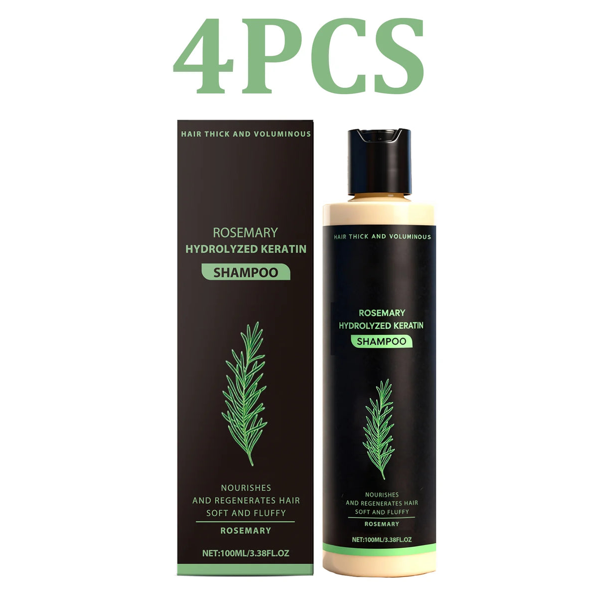 Rosemary & Keratin Volumizing Shampoo – Scalp Care 100ml Keratin Shampoo HIP 4PCS