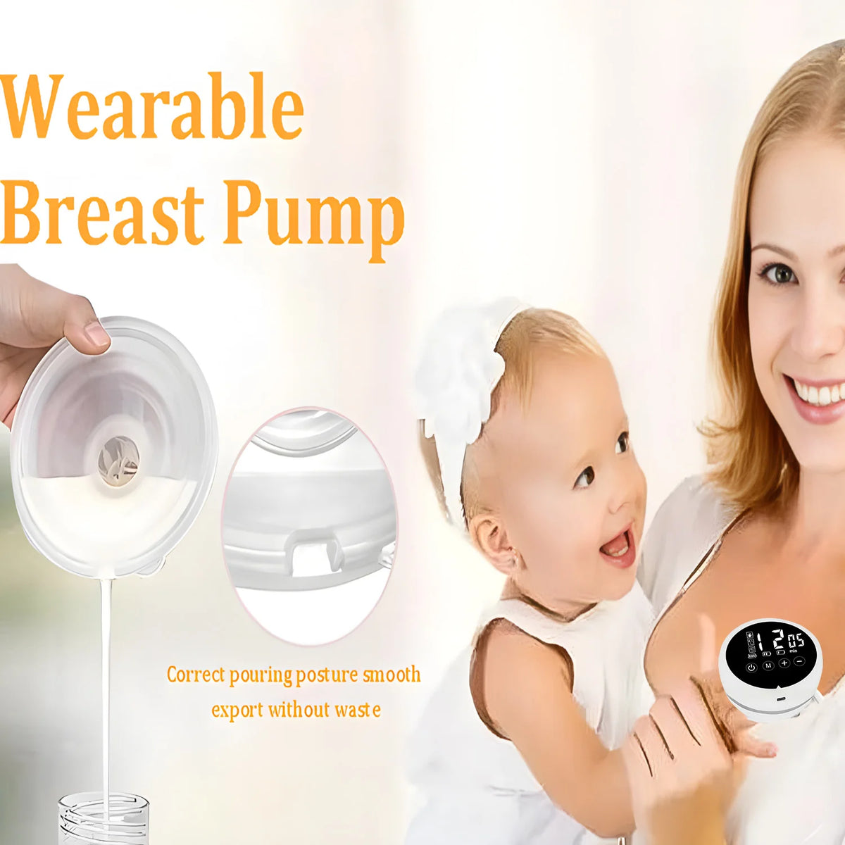 Wearable Hands-Free Electric Breast Pump – USB Rechargeable Electric Breast Pump HIP