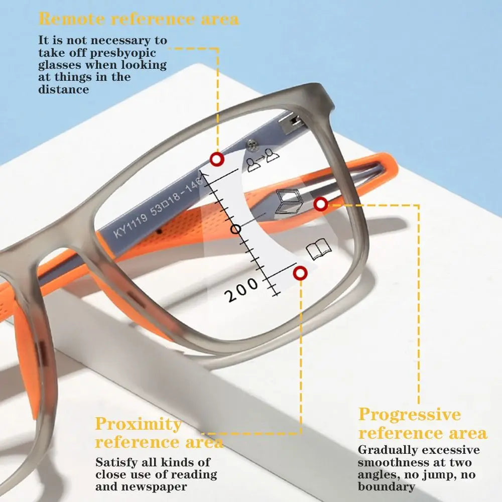 TR90 Progressive Multifocal Reading Glasses | Blue Light Filter Multifocal Reading Glasses HIP