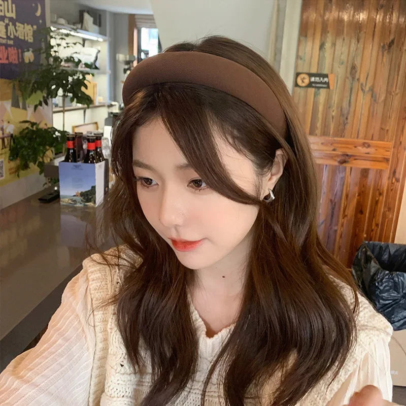 Wide Sponge Headband for Women – Solid Color Hair Band Sponge Headband HIP