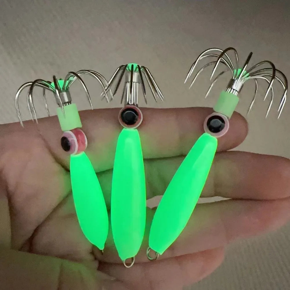Luminous Squid Hook Octopus Lure 13g–89g | Glow Fishing Bait Squid Fishing Lure HIP
