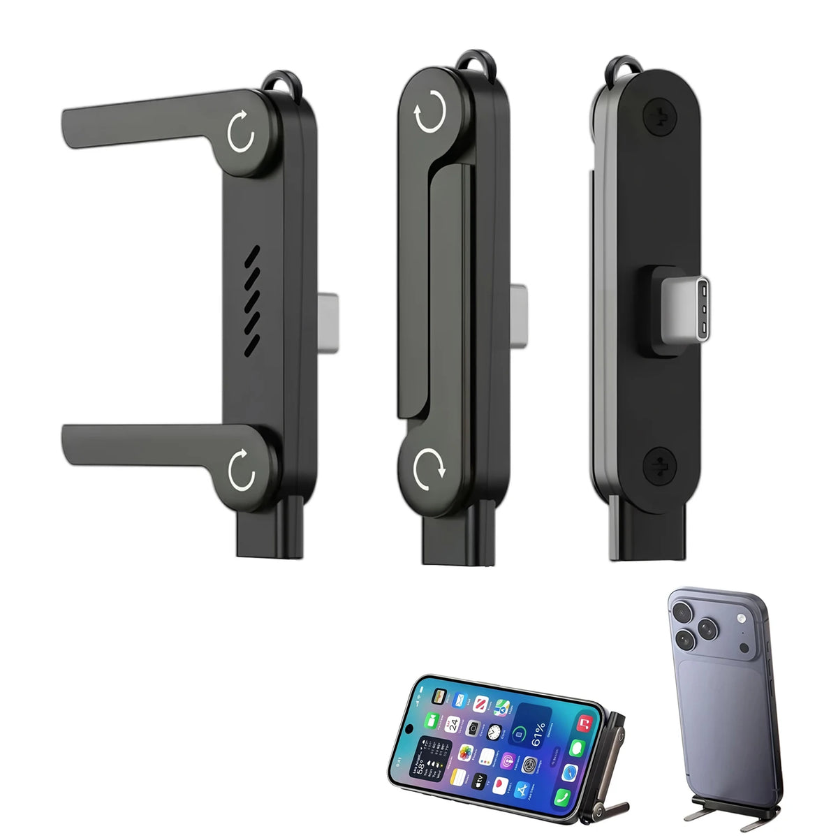 Foldable Phone Stand with USB-C OTG Adapter | Desktop Holder Phone Stand Adapter HIP
