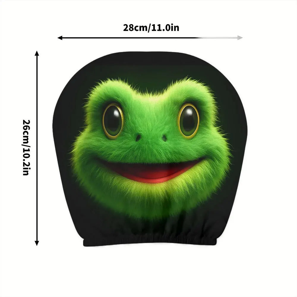 Fuzzy Frog Print Car Headrest Covers – Set of 2 | HIP Car Headrest Covers HIP