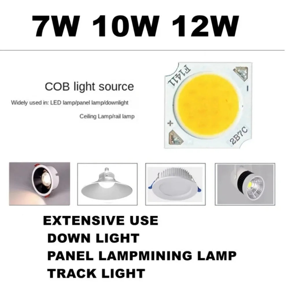 15pcs COB LED Chip 7W 10W 12W 3000K 4000K 6000K 11mm COB LED Chip HIP