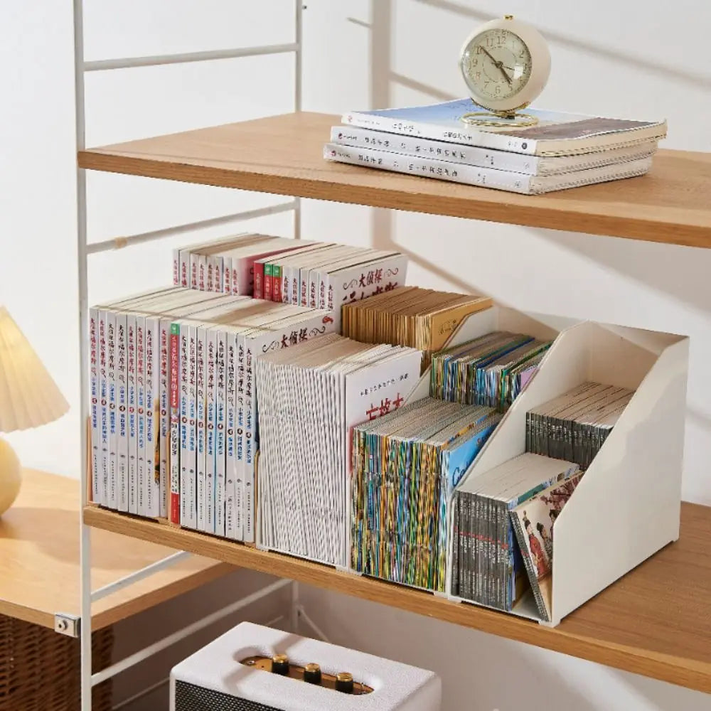 Double Layer Plastic Bookends & File Storage Shelf Bookend File Organizer HIP