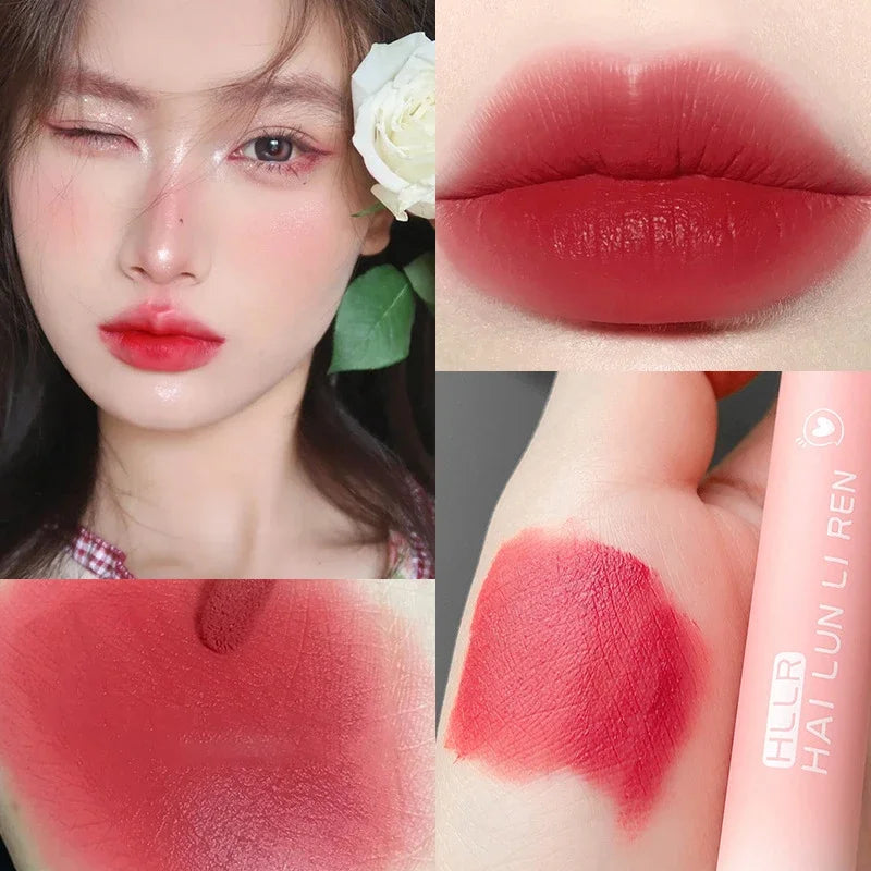Matte Lipstick Lip Gloss Light Thin Texture Lips Tint Long Lasting Lip Mud White Peach Lip Glaze For Lips Women Cosmetic HIP 01