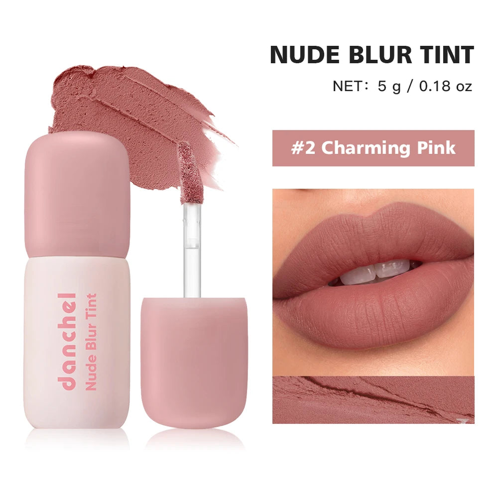 Matte Lip Stain Tint 2‑in‑1 Lip & Cheek Blush Cream Lip Stain Lasting Long Lasting Waterproof Non-sticky Velvet Lip Gloss Makeup HIP 2Charming Pink