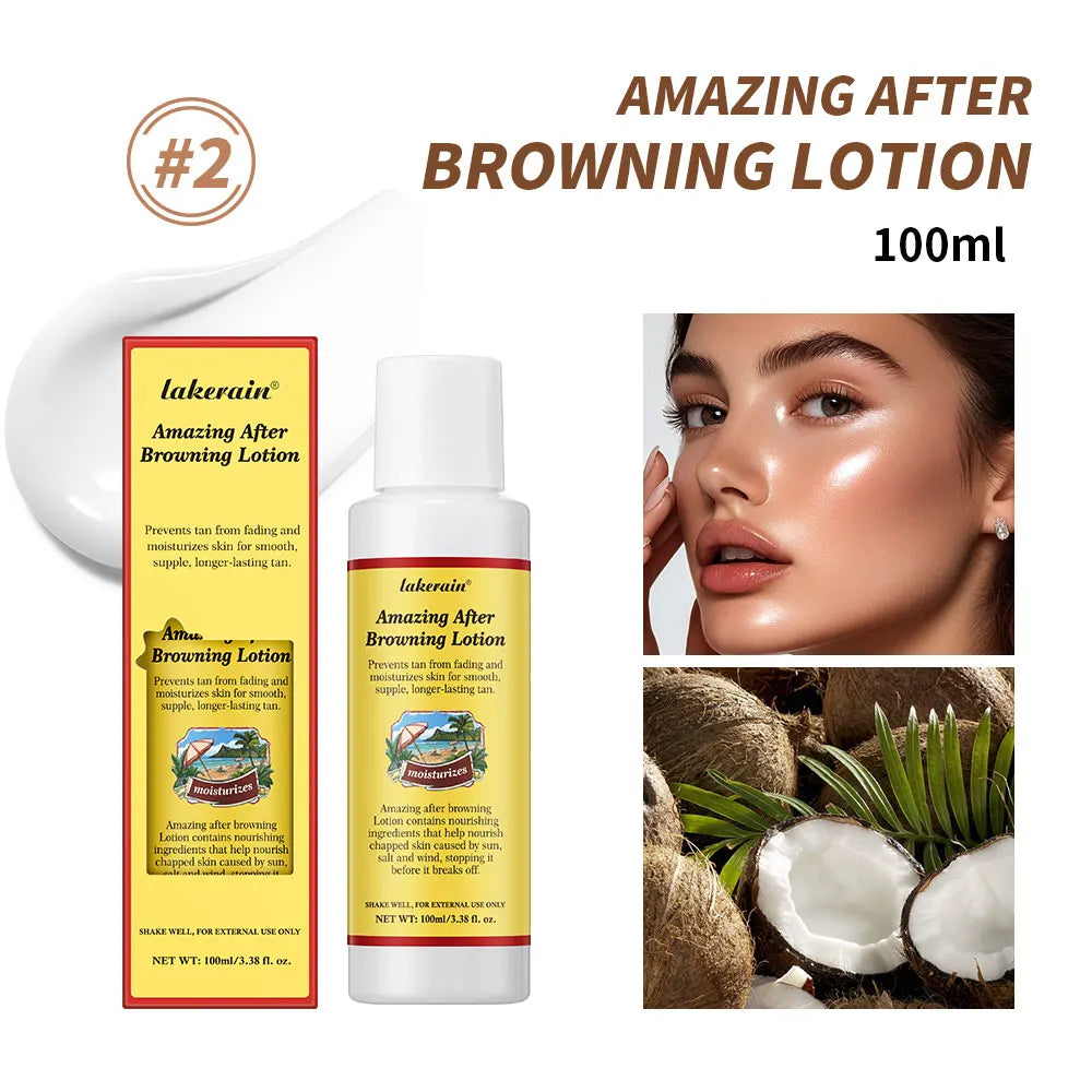Bronze Before and After Browning Lotion Long-Lasting Brown Lotion Tan Lotion Texture Tanning Booster Waterproof Coconut Makeup HIP Repair