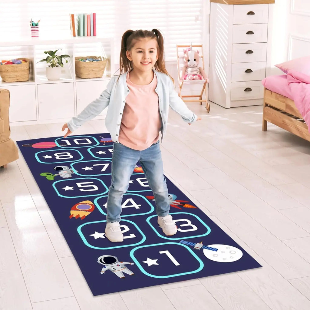 Space Hopscotch Kids Play Rug – Non-Slip, Washable & Educational Kids Educational Rug HIP