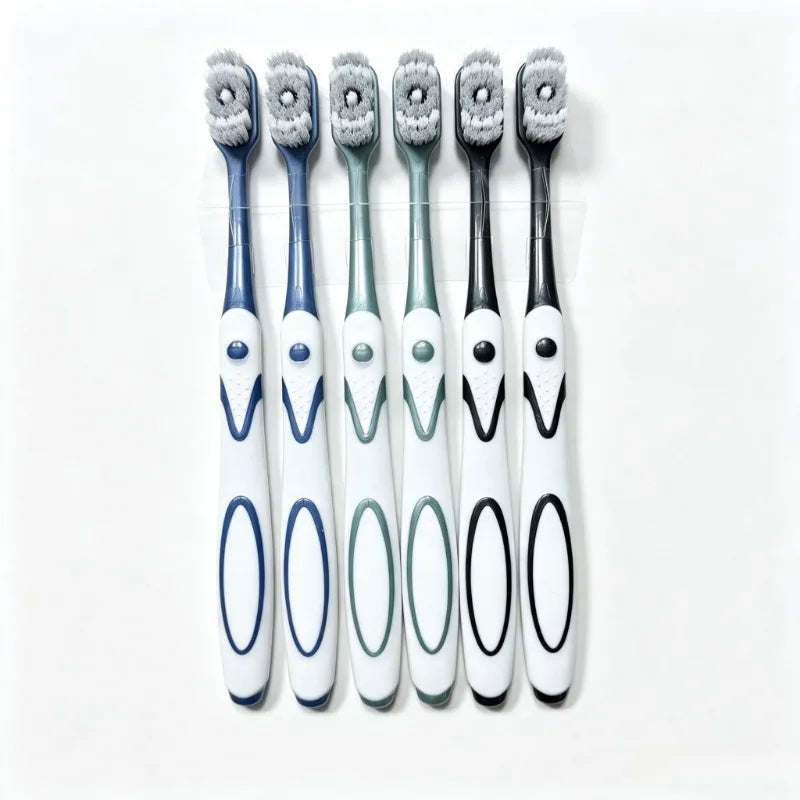RUZOFO 6-Pack Adult Whitening Toothbrush – Firm Bristles Adult Toothbrush Set HIP C692-6pcs