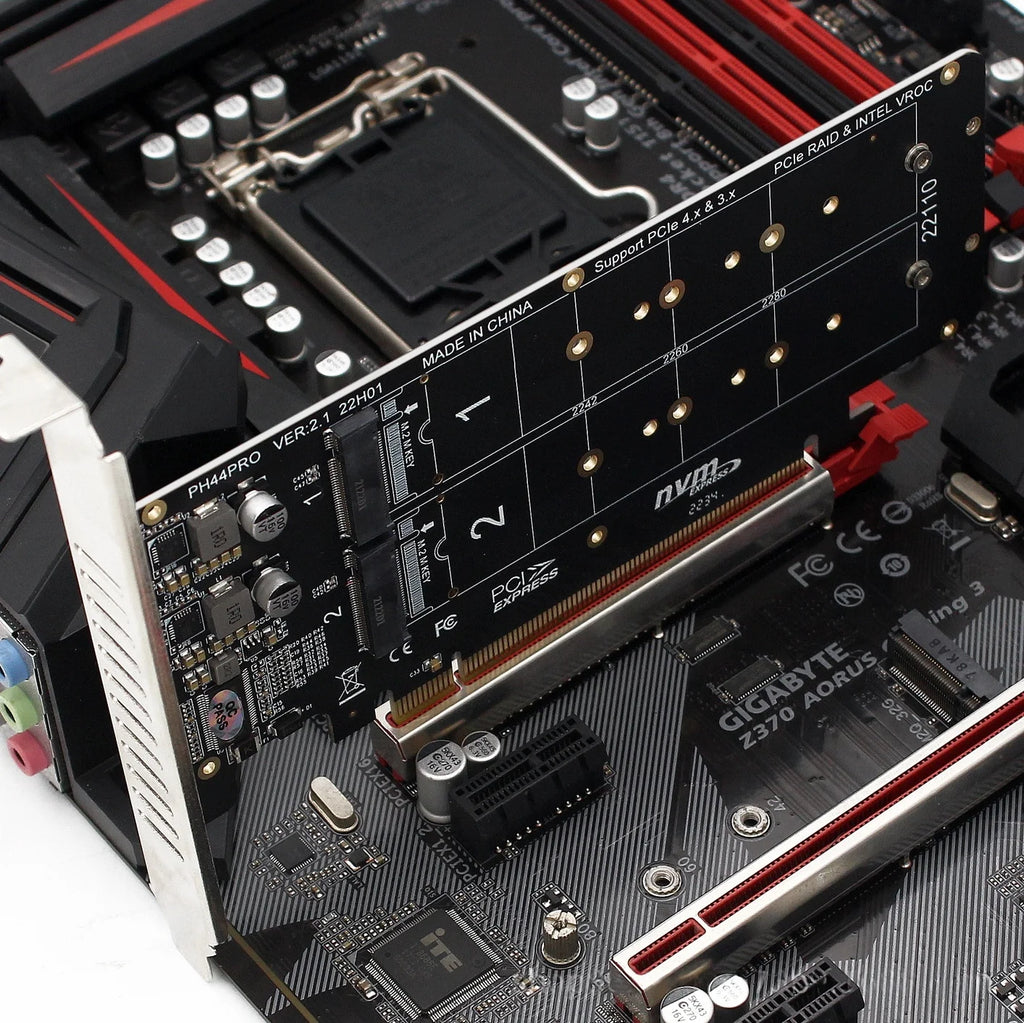 PCIe X16 to M.2 NVMe 4-Slot RAID Expansion Card – PCIe 4.0 NVMe Expansion Card HIP