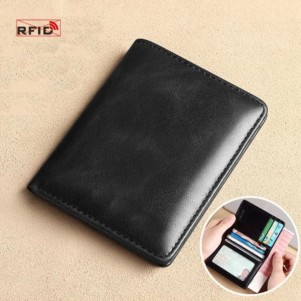 Vintage RFID Mini Wallet for Men – Slim Money Clip Card Holder RFID Slim Wallet HIP black