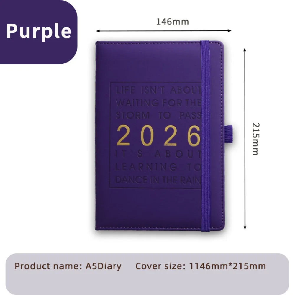 A5 2026 Daily Planner Notebook – Schedule, Calendar & To-Do Daily Planner Notebook HIP Purple