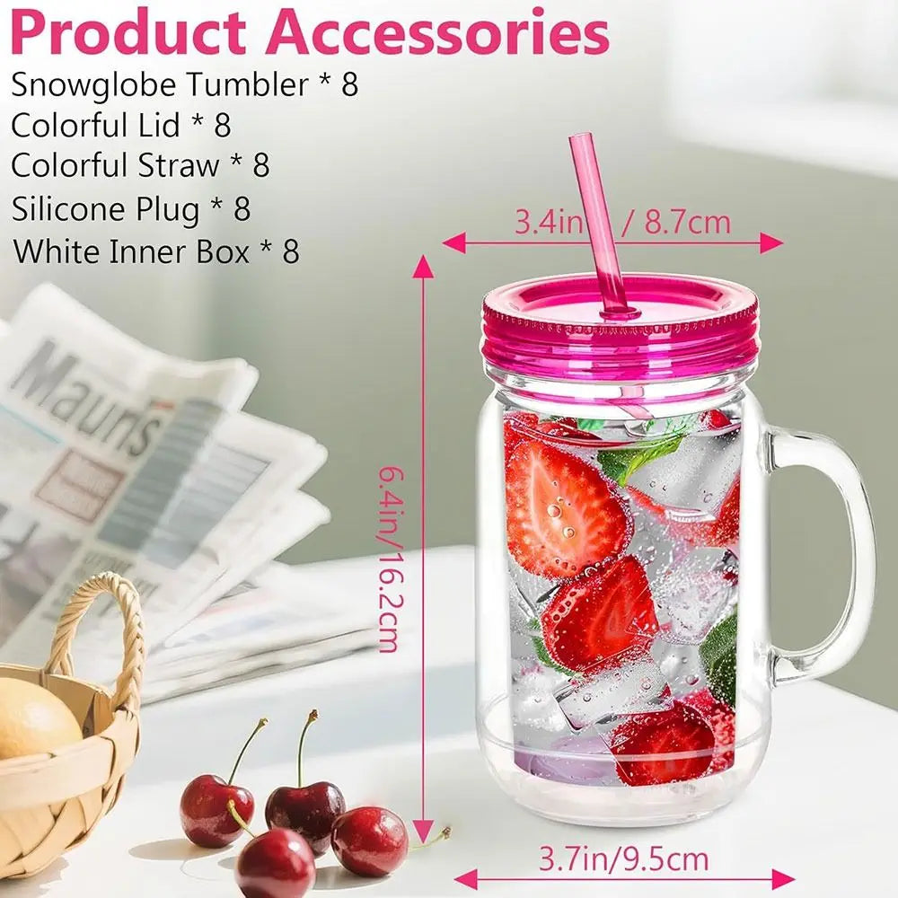 20 oz Snow Globe Glitter Tumbler – DIY Double Wall Cup DIY Glitter Tumbler HIP