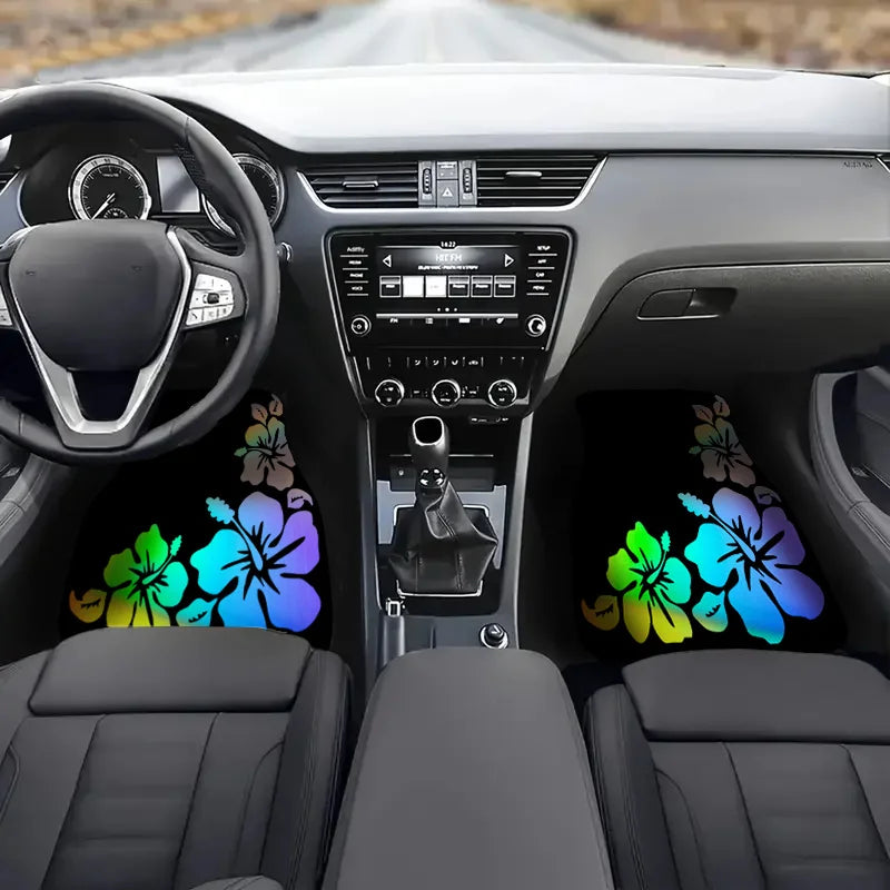 4-Piece Floral Car Floor Mats – All-Season Universal Fit Car Floor Mats HIP
