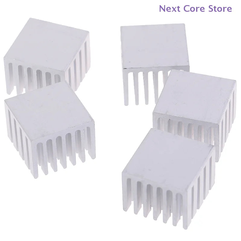 5-Pack Aluminum CPU GPU IC Chip Heatsink – 20x20x15mm DIY CPU GPU Heatsink HIP