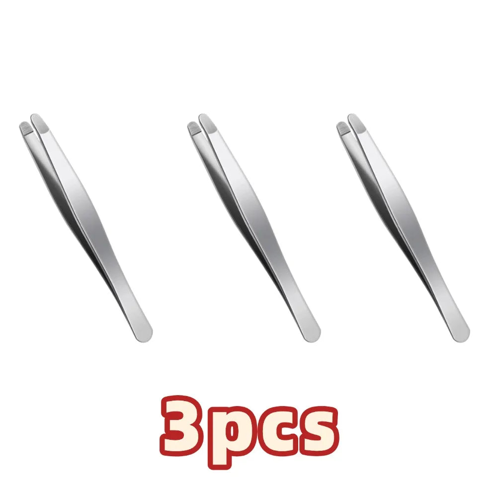Stainless Steel Brow & Facial Hair Remover Eyebrow Tweezers Non-slip Makeup Remover Tweezer Tools Hair Removal Makeup Tools HIP 3pcs