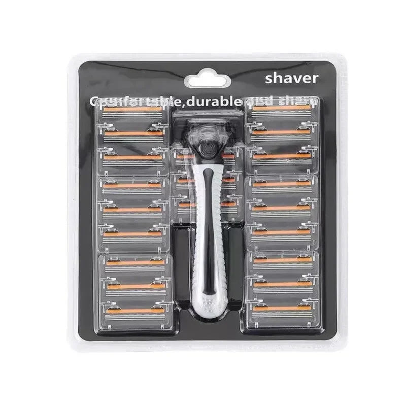 Men's Reusable Two-Layer Razor – Multi-Tool Head Change Manual Men's Razor HIP C517-orange