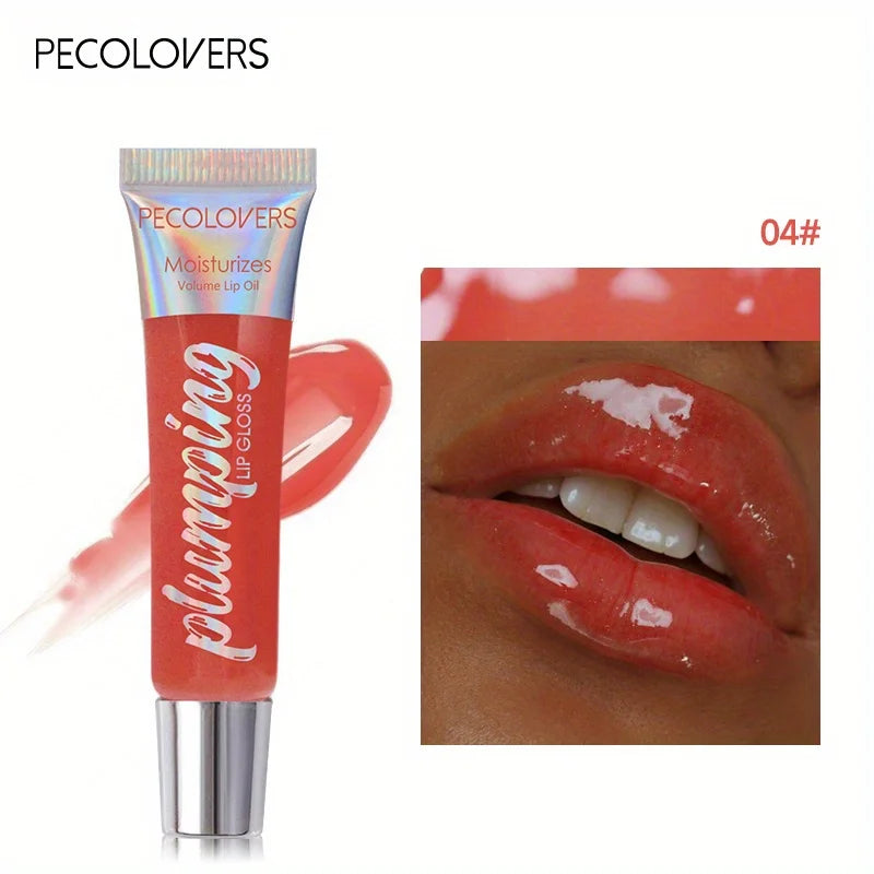 Shimmer Lip Oil Tinted For Fuller Lip Effect, Collagen Lip Gloss, Moisturizing Lip Care Extreme Volume Lip Essence Lips Enhancer HIP 04