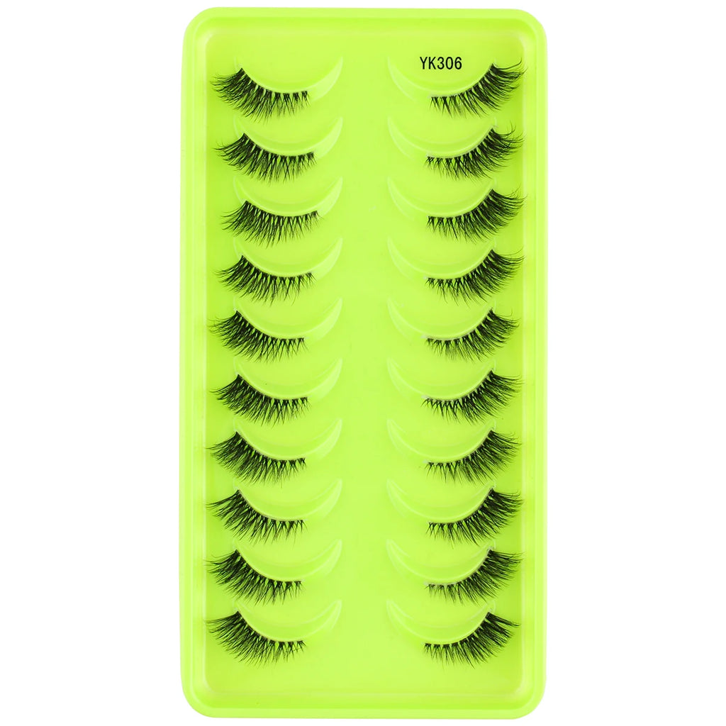 YSDO False 3D Mink Half Eyelashes 3-10 Pairs Eyelash Extension Natural Long Makeup Maquilagem Fake Half Lashes Soft Faux Cils HIP 10pairs-YK306