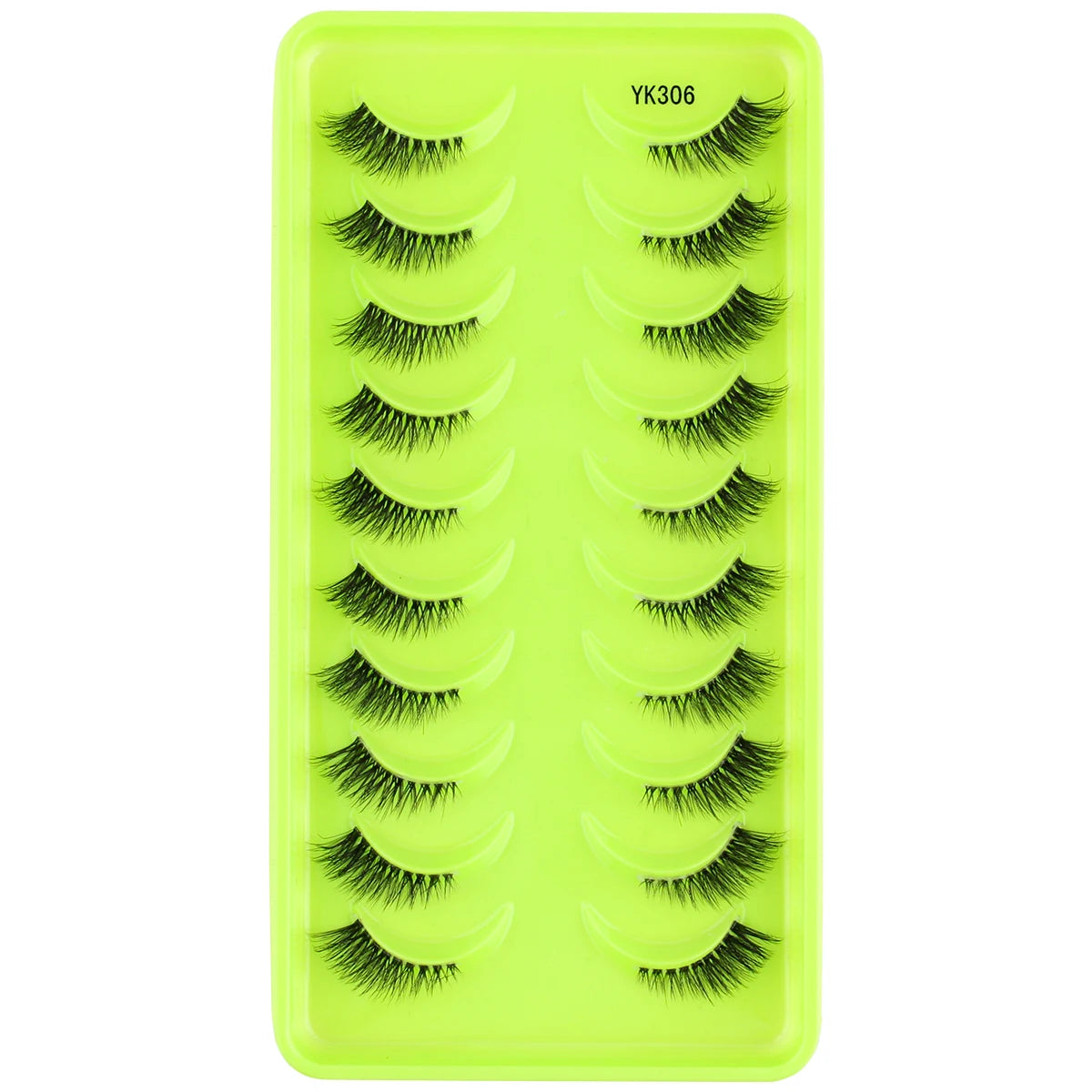 YSDO Fox Half Eye Lashes Soft Natural Faux Mink Eyelashes Fake Lashes Natural Look Short Wispy Clear Band Lash Makeup Multipack HIP 10pairs-YK306
